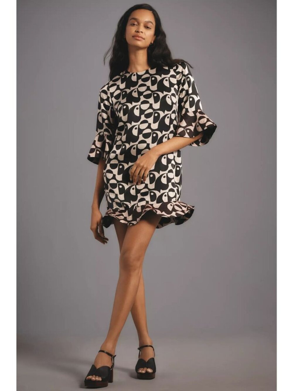 Farm Rio x Anthropologie Geo Toucan Mini Dress Size Small NWT Yin Yang